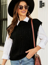 Round Neck Sleeveless Sweater Vest