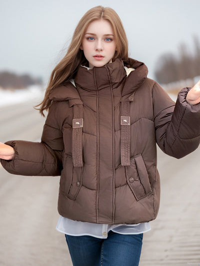 Short Hooded Padded Cotton-padded Jacket