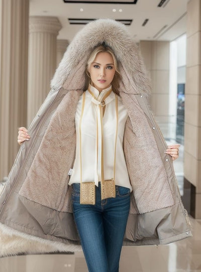 Thickened Waist Long Cotton-padded Jacket Coat