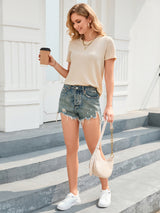 Stylish Short Sleeve Elegant T-shirt Top