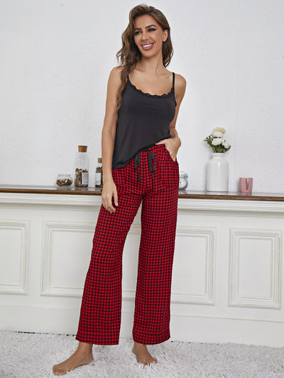 Thin Sling Plaid Home Suit