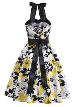 Retro Hepburn Printed Neck Dress