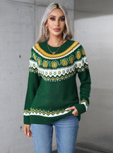 Christmas Print Round Neck Sweater