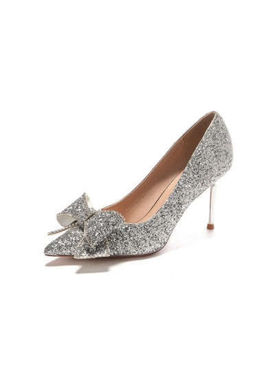 Sequined Butterfly High Heel Wedding Shoes