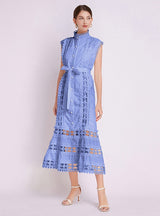 Palace Openwork Lace Stand-up Collar Slim Dress