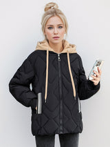 Fake Two Hooded Cotton-padded Jackets Coat