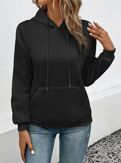 Leisure Hooded Pullover Pocket Top