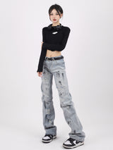 Vintage Ripped Loose Jeans Pant