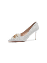 Rhinestone Beading Stiletto Heels Wedding Shoes