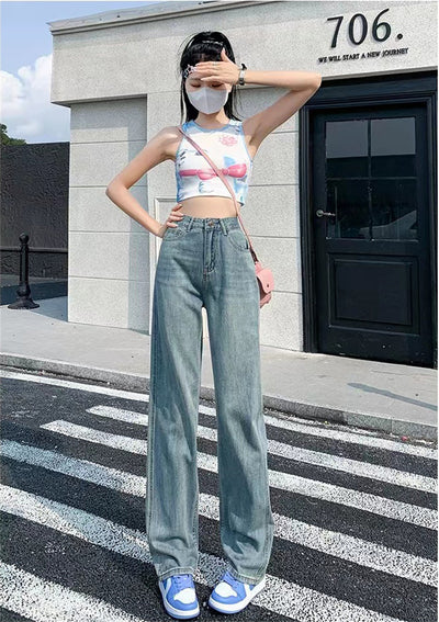 Retro High Waist Loose Wide Leg Jeans