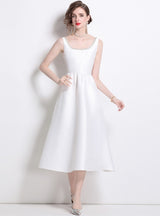 Hand-drilled Silm Waist Sling Dress