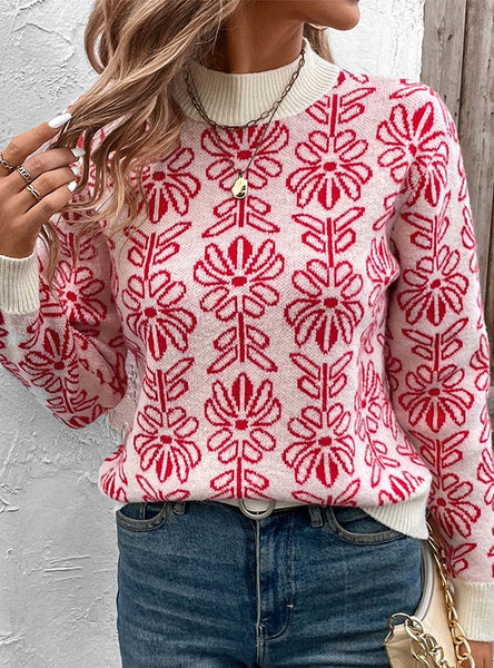 Pink Semi-high Neck Sweater