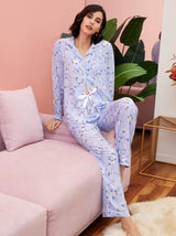 Long-sleeved Trousers Print Suit