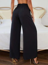 Elastic Waist Wide-leg Trousers Pant