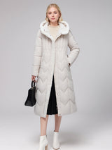 Long Over-the-knee Cotton-padded Jacket Coat