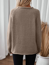 Solid Color Loose Round Neck Sweater