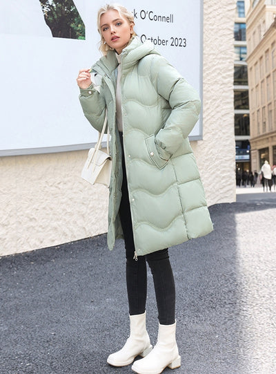 Long-sleeved Over-the-knee Loose Cotton-padded Jacket