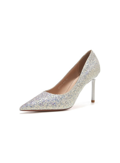 Sparkling Sequins Pointed Thin Heel Wedding Shoes