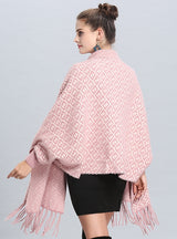 Imitation Mink Letter Jacquard Fringed Shawl Scarf