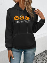 Leisure Halloween Pumpkin Hooded Pullover Top