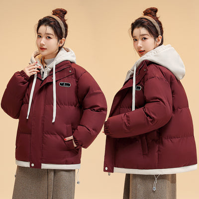 Fake Two-piece Hooded Padded Cotton-padded Coat