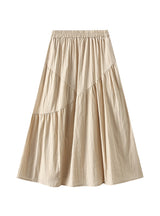 Elastic Waist Pleated High Waist Slim Skirt