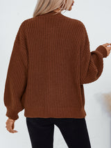 Single-breasted Loose Long-sleeved Sweater Coat