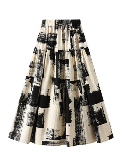 Bohemian Ink Graffiti Print Skirt