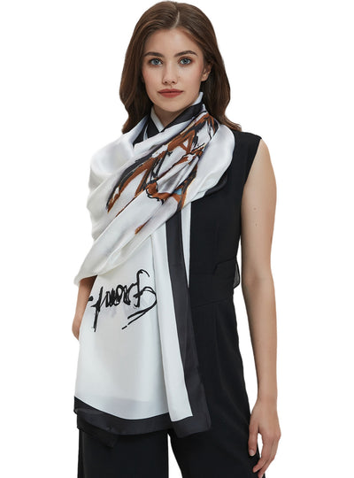 White Chiffon Thin Scarf Shawl