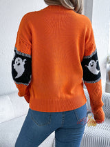 Halloween Contrast Long Sleeve Sweater