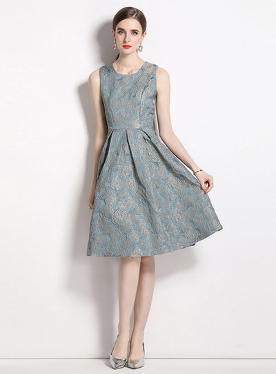 Jacquard High Waist Slim Dress