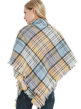 Women Small Plaid Square Scarf