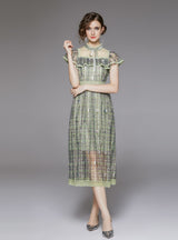 Retro Embroidered Gauze Lace Dress