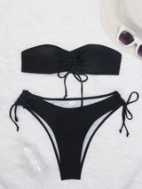 Women Solid Color Triangle Bikini