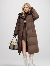 Hooded Padded Cotton-padded Long Jacket