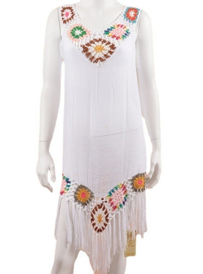 Beach Crocheted Sleeveless Bikini Cover Up