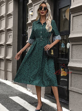 Long-sleeved Leopard Dress With Belt