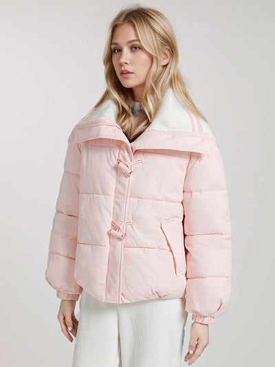 Loose Padded Lapel Cotton-padded Jacket Coat