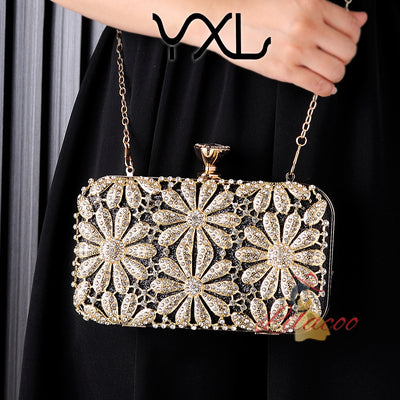 Diamond Dinner Bag Flower Handbag