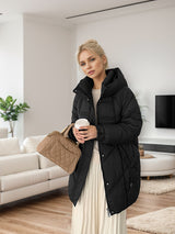 Fashion Long Warm Cotton-padded Down Jacket