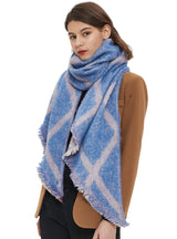 Women Checked Diagonal Scarf