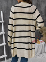 Striped Loose Cardigan Sweater Coat