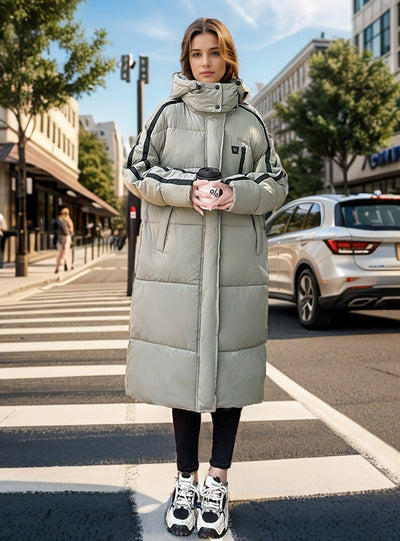 Hood Thickened Long Cotton-padded Down Jacket