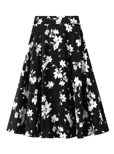 Four-leaf Floral High Waist Printed Skirt