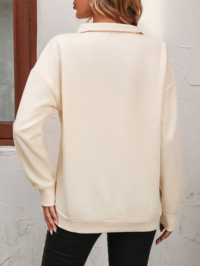 Semi-zipper Long Sleeve Pullover Shirt