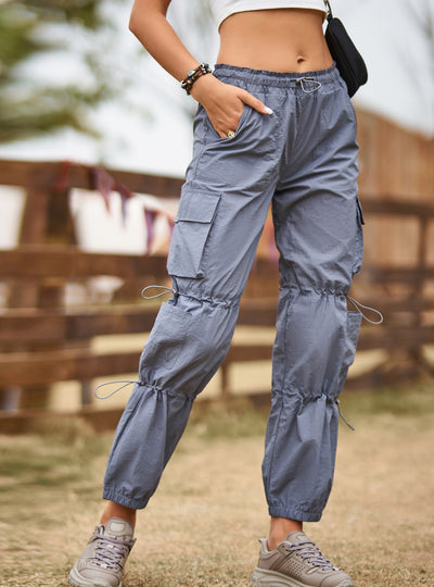 Pocket Adjustable Overalls Casual Pants