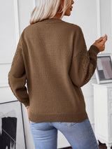 Twist Twist Pullover Round Neck Solid Color Sweater