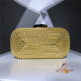 Hand-woven PU Chain Clutch Bag