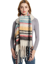 Coarse Tassel Color Matching Scarf