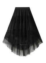 Hi Lo Irregular Splicing Gauze Skirt